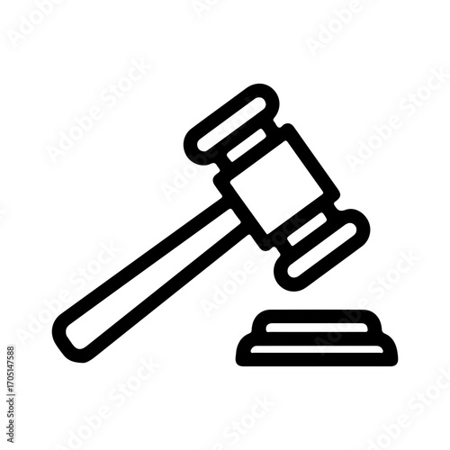 Gavel and sound block with transparent background