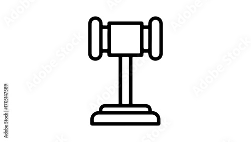 Gavel and sound block with transparent background