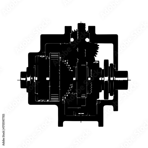 Gear mechanism with transparent background