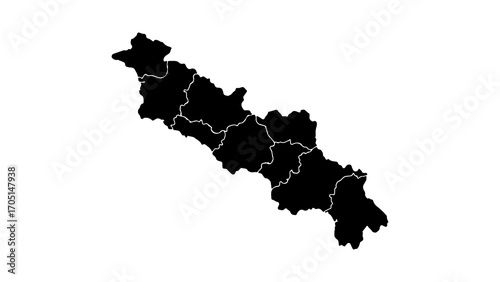 Georgia country map with regions and transparent background