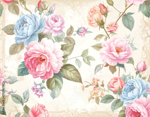 Floral wallpaper pattern