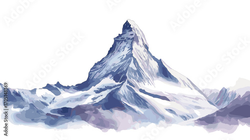 Matterhorn. Matterhorn watercolor vector illustration