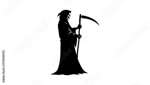 Grim reaper silhouette with transparent background