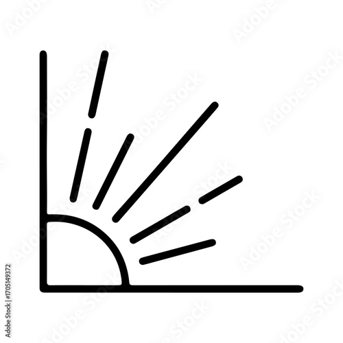 Growth chart with rising lines with transparent background