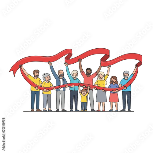 Celebrating Diversity and Unity with Big Ribbons