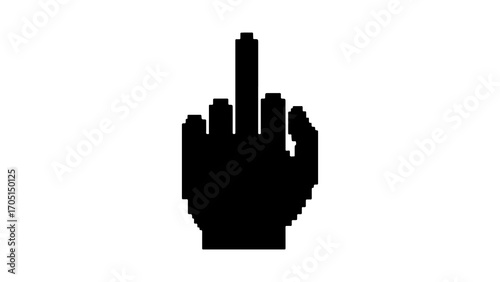 Hand gesture with middle finger with transparent background