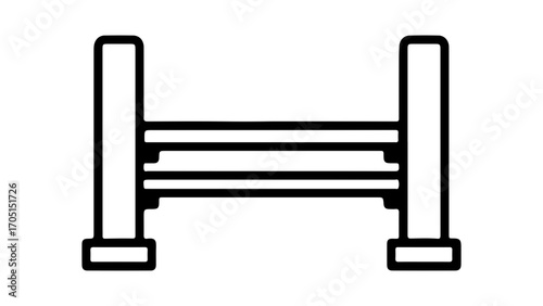 Horse jump obstacle with transparent background