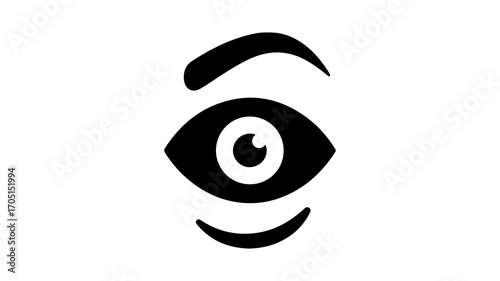 Human eye icon with transparent background