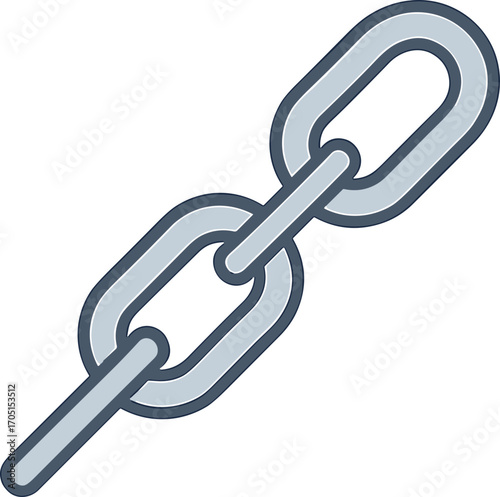 Modern Line Style Interlocking Link Chain Connection Symbol Graphic Element
