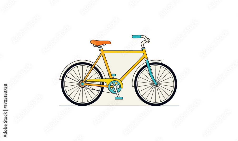 Fototapeta premium Colorful bicycle illustration