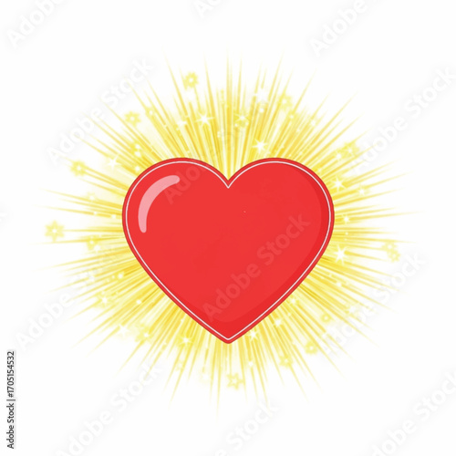 Bright and Radiant Heart Illustration for Love and Affection