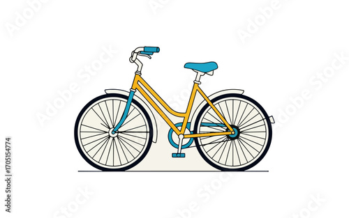 Colorful vintage bicycle illustration