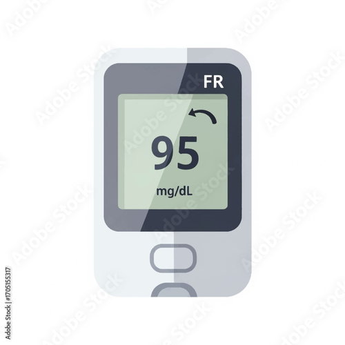 Blood Glucose Meter Showing 95 mg/dL Reading
