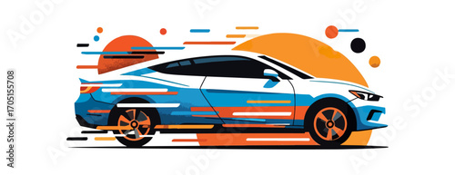 Fast sport car illustration
