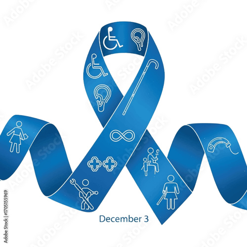 Awareness Ribbon for Disability and Accessibility December 3