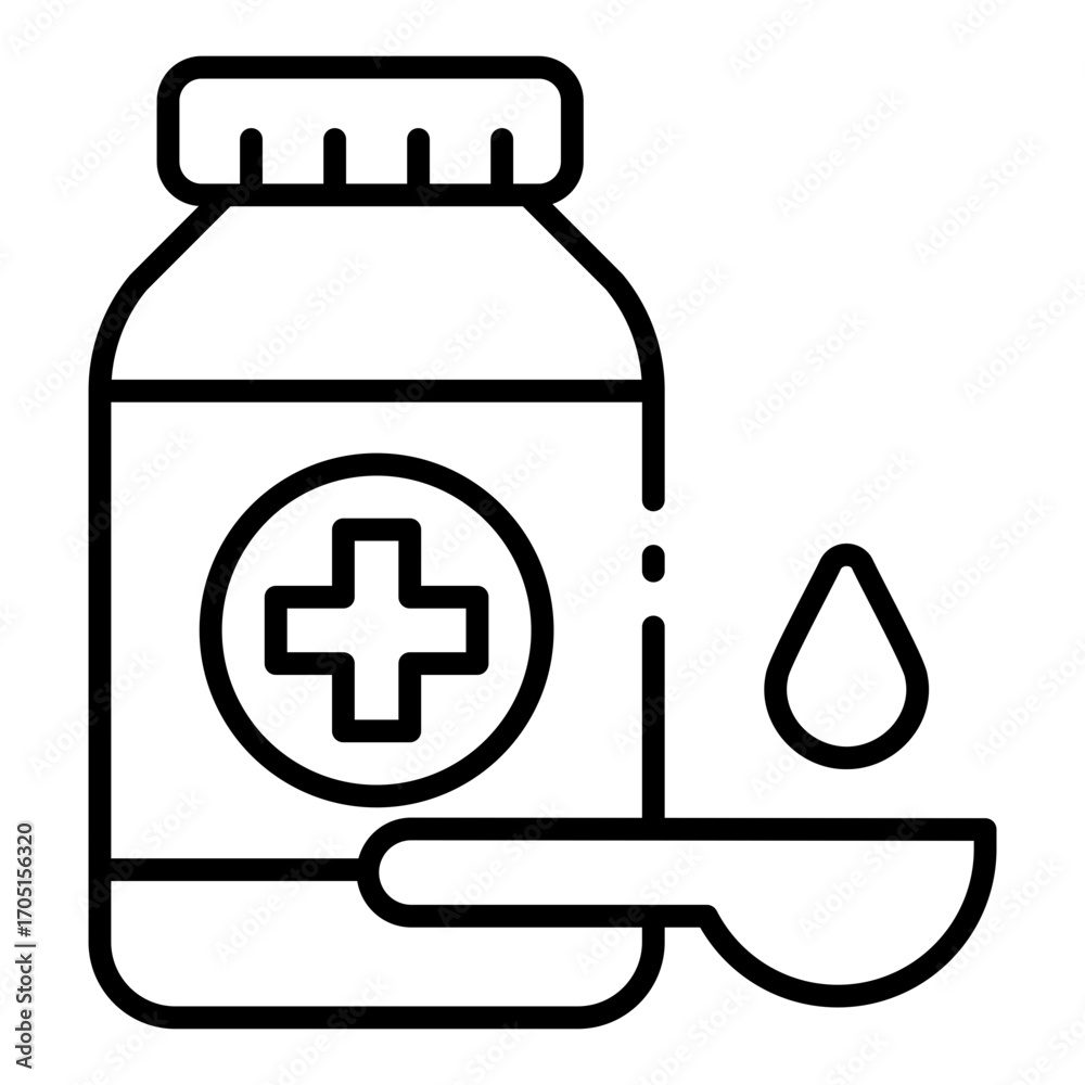 Obraz premium syrup medicine icon used for measuring dose in patient treatment