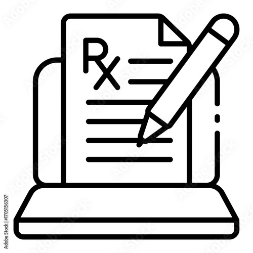 digital prescription icon used for writing drug order in clinic system