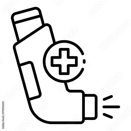inhaler icon used for breathing aid in asthma or lung treatment