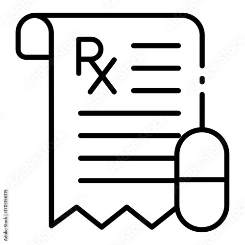 prescription sheet icon used for listing medicine by hospital doctor