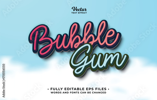 Wallpaper Mural bubble gum text effect editable eps cc file Torontodigital.ca