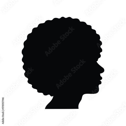 Silhouette of a woman with afro hairstyle representing Black history and pride