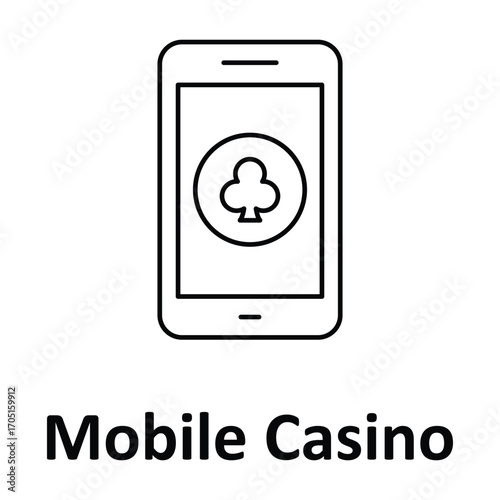 Mobile Casino Vector icon which can easily modify or edit