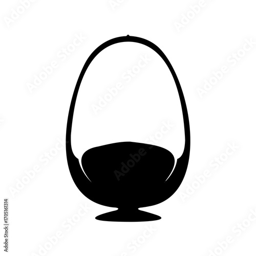 Silhouette of a hanging egg chair providing an elegant design element