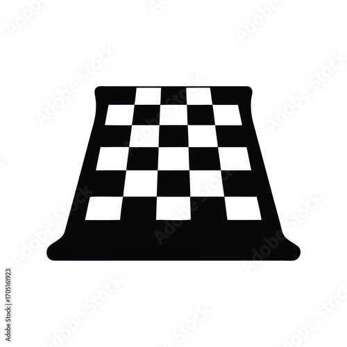 A Black and White Checkerboard Pattern with Trapezoidal Distortion, Vector Image