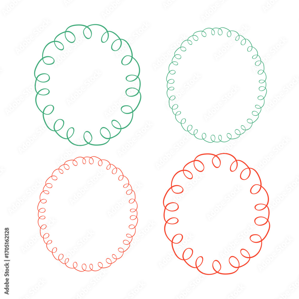 Naklejka premium Set of decorative curly frames. Elegant swirl borders for packaging design, textile patterns, invitations and creative projects. Vector