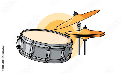 Cartoon drum set illustration