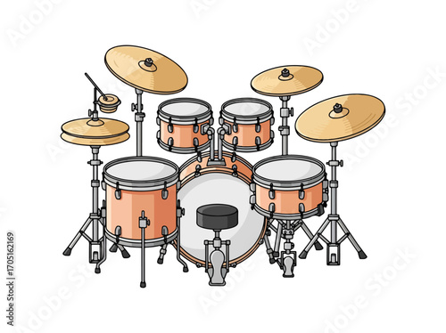 Cartoon drum set illustration