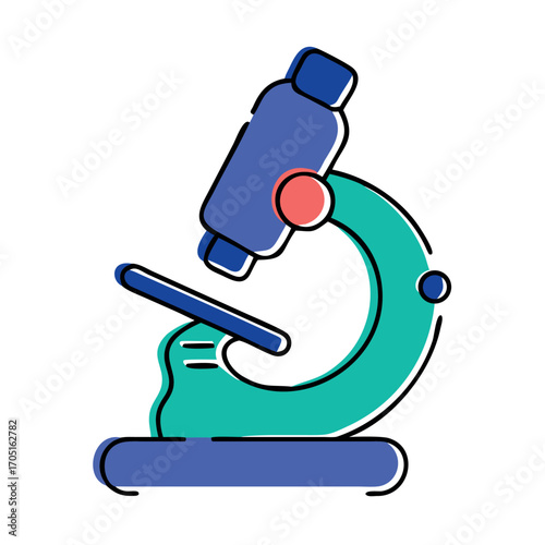 Microscopic Vision An Exploration of Science Scientific Tool a Colorful Microscope Depiction for Education and Discovery in Laboratories