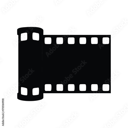 Vintage film reel in black and white isolated on a white background