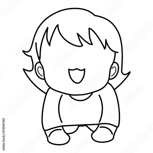 baby faceless crawl coloring page printable