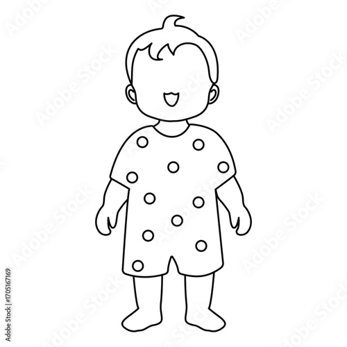 baby faceless stand coloring page printable