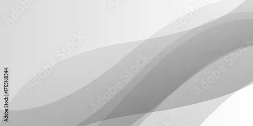 Modern abstract background with translucent grey waves flowing diagonal across the image, leaving clean white and greyish space for text or creative use.