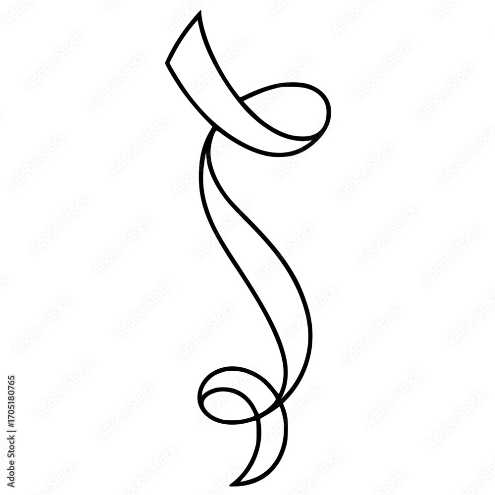 Obraz premium One line ribbon silhouette
