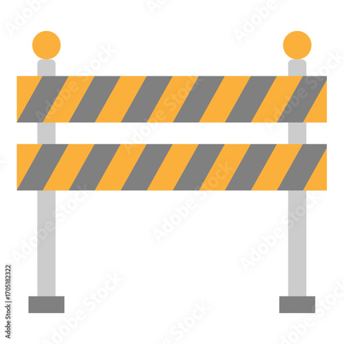 Road Construction Barrier with Warning Lights