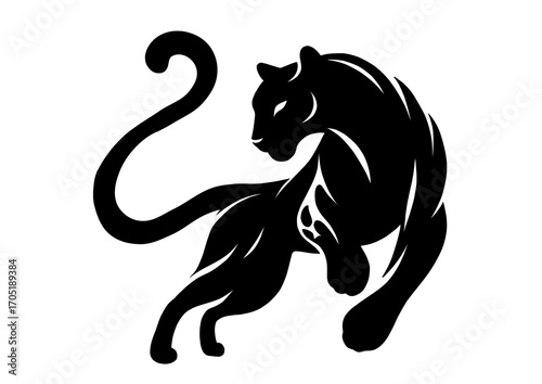 leopard silhouette, animal symbol, vector illustration
