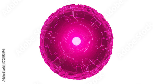 Pink Orb Energy Sphere Abstract Design.