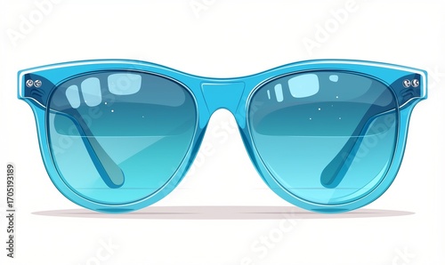 blue sunglasses, transparent lenses, summer clip art preview