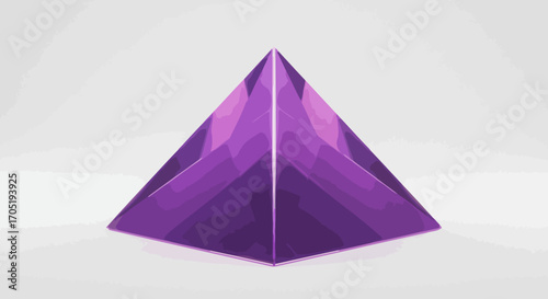 Purple glass pyramid crystal object.