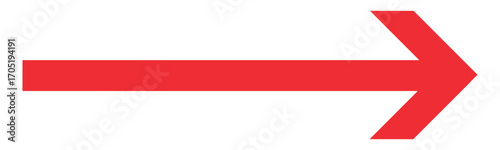 Red arrow pointing right. Arrow shape element
