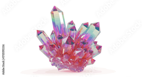 Rainbow Crystal Cluster Gemstone Mineral.