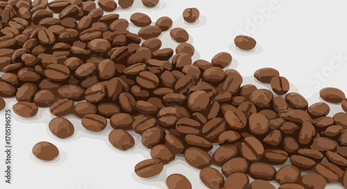 Roasted Coffee Beans Close Up.