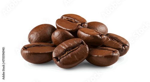 Roasted coffee beans closeup view.