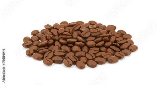 Roasted coffee beans closeup view.