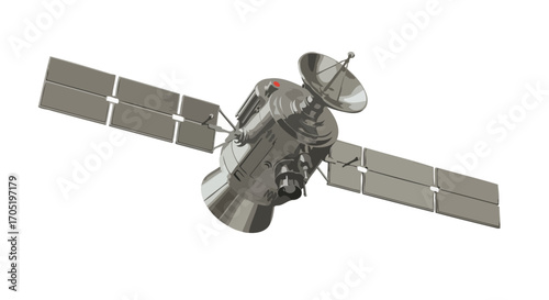 Satellite in Space Orbiting Earth.