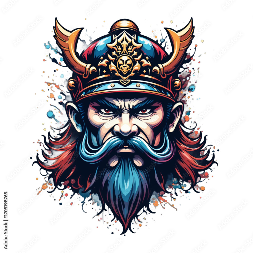 Fototapeta premium a Chinese general hero head mascot logo