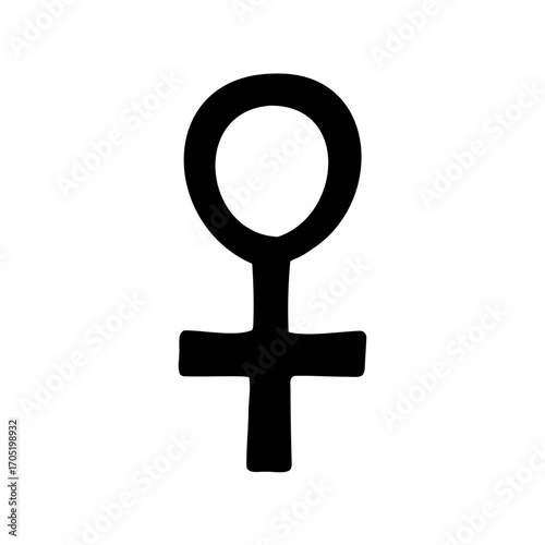Venus Symbol Representing Female Identity and Femininity in a Simple Graphic Style